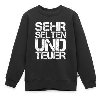 ich bin selten und teuer - Kinder Premium Organic Sweatshirt - Schwarz - Vorne - AI Model Kid Female (0cm)