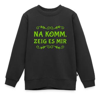 na komm, zeig es mir - Kinder Premium Organic Sweatshirt - Schwarz - Vorne - AI Model Kid Female (0cm)