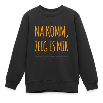 zeig es mir - Kinder Premium Organic Sweatshirt - Schwarz - Vorne - AI Model Kid Female (0cm)