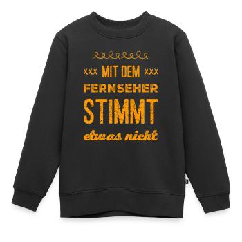 ist der Fernseher kaputt? - Kinder Premium Organic Sweatshirt - Schwarz - Vorne - AI Model Kid Female (0cm)