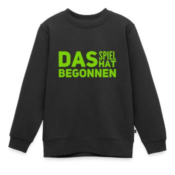 es hat angefangen - Kinder Premium Organic Sweatshirt - Schwarz - Vorne - AI Model Kid Female (0cm)