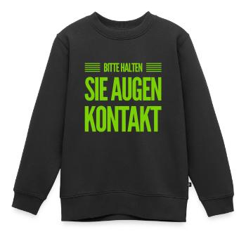 halte Augenkontakt - Kinder Premium Organic Sweatshirt - Schwarz - Vorne - AI Model Kid Female (0cm)