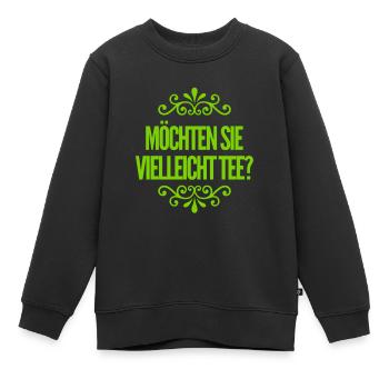 Lust auf Tee? - Kinder Premium Organic Sweatshirt - Schwarz - Vorne - AI Model Kid Female (0cm)