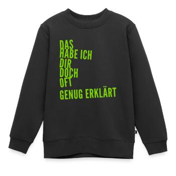 keinen Bock mehr - Kinder Premium Organic Sweatshirt - Schwarz - Vorne - AI Model Kid Female (0cm)