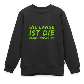 wie lange dauert es? - Kinder Premium Organic Sweatshirt - Schwarz - Vorne - AI Model Kid Female (0cm)
