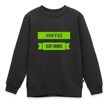 Kaffee ist spitze - Kinder Premium Organic Sweatshirt - Schwarz - Vorne - AI Model Kid Female (0cm)