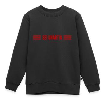 sei frech - Kinder Premium Organic Sweatshirt - Schwarz - Vorne - AI Model Kid Female (0cm)