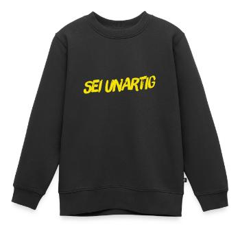 ich mag es unartig - Kinder Premium Organic Sweatshirt - Schwarz - Vorne - AI Model Kid Female (0cm)