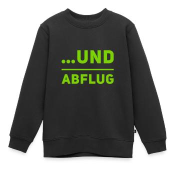 und Abflug - Kinder Premium Organic Sweatshirt - Schwarz - Vorne - AI Model Kid Female (0cm)