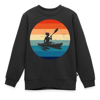 Canoë Kayak Kayak Kayak Femme Homme - Sweat Premium enfant bio - noir - Devant - AI Model Kid Female (0cm)