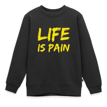 Leben bedeutet Schmerz - Kinder Premium Organic Sweatshirt - Schwarz - Vorne - AI Model Kid Female (0cm)