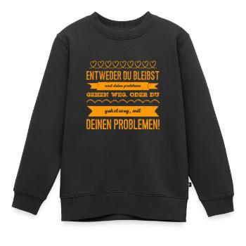 bist du mutig? - Kinder Premium Organic Sweatshirt - Schwarz - Vorne - AI Model Kid Female (0cm)