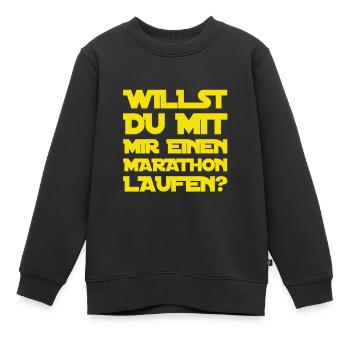 Bock auf einen Marathon? - Kinder Premium Organic Sweatshirt - Schwarz - Vorne - AI Model Kid Female (0cm)