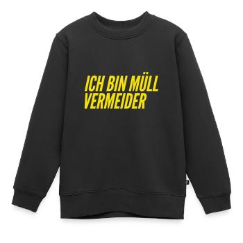 Müllvermeidung ist wunderbar - Kinder Premium Organic Sweatshirt - Schwarz - Vorne - AI Model Kid Female (0cm)