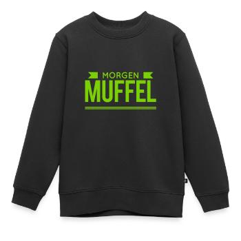 Morgenmuffel - Kinder Premium Organic Sweatshirt - Schwarz - Vorne - AI Model Kid Female (0cm)