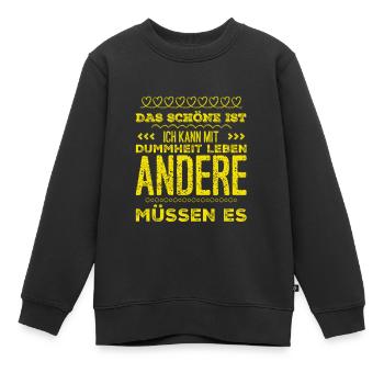 stupid people - Kids Premium Organic Sweatshirt - black - Front - AI Model Kid Female (0cm)
