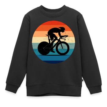 Road Bike Road Bike Road Cycling Road Cyclist - Kids Premium Organic Sweatshirt - black - Front - AI Model Kid Female (0cm)