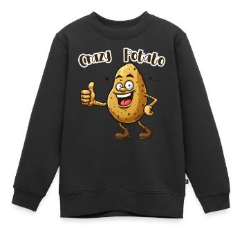 Crazy Veggies: Potato thumbs up - Kinder Premium Organic Sweatshirt - Schwarz - Vorne - AI Model Kid Female (0cm)
