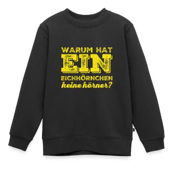 keine Hörner - Kinder Premium Organic Sweatshirt - Schwarz - Vorne - AI Model Kid Female (0cm)