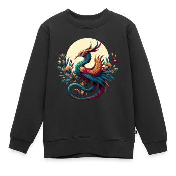 Eleganter Simurgh - Kinder Premium Organic Sweatshirt - Schwarz - Vorne - AI Model Kid Female (0cm)