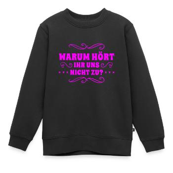 ignoriert uns nicht - Kinder Premium Organic Sweatshirt - Schwarz - Vorne - AI Model Kid Female (0cm)