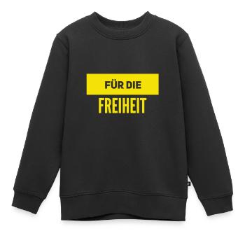 Je suis pour la liberté - Sweat Premium enfant bio - noir - Devant - AI Model Kid Female (0cm)