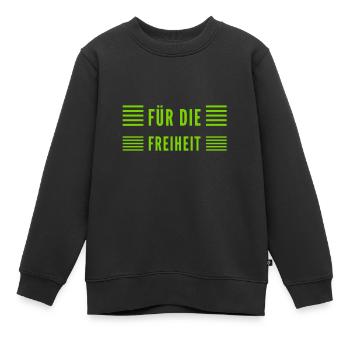 La liberté, c’est merveilleux - Sweat Premium enfant bio - noir - Devant - AI Model Kid Female (0cm)