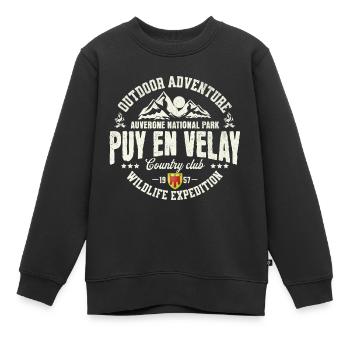 Le Puy en Velay outdoor Auvergne - Sweat Premium enfant bio - noir - Devant - AI Model Kid Female (0cm)