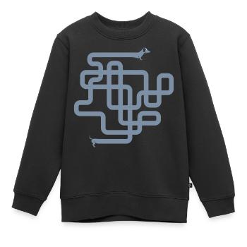 hot-dog - drôle de chien saucisse, chien saucisse, teckel - Sweat Premium enfant bio - noir - Devant - AI Model Kid Female (0cm)