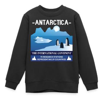 Antarctique - Le continent international - Sweat Premium enfant bio - noir - Devant - AI Model Kid Female (0cm)