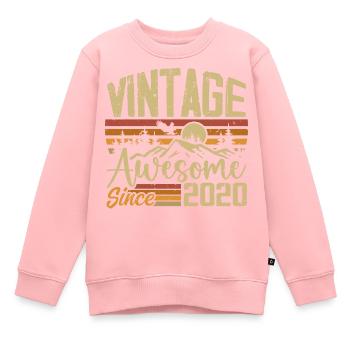 Vintage 2020 Retro Birthday Gift 2020 - Kids Premium Organic Sweatshirt - rose - Front - AI Model Kid Female (0cm)
