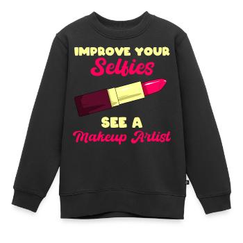 Lustiger Maskenbildner Kosmetiker - Kinder Premium Organic Sweatshirt - Schwarz - Vorne - AI Model Kid Female (0cm)