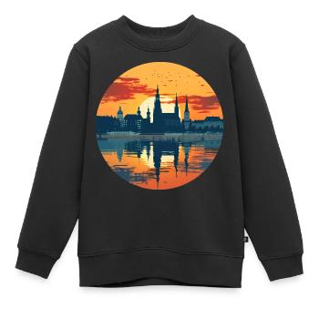 Augsburg Skyline - Kinder Premium Organic Sweatshirt - Schwarz - Vorne - AI Model Kid Female (0cm)