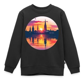 Bielefeld Skyline - Kinder Premium Organic Sweatshirt - Schwarz - Vorne - AI Model Kid Female (0cm)