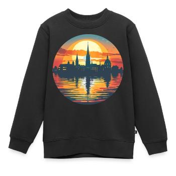 Braunschweig Skyline - Kinder Premium Organic Sweatshirt - Schwarz - Vorne - AI Model Kid Female (0cm)
