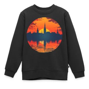 Cottbus Skyline - Kinder Premium Organic Sweatshirt - Schwarz - Vorne - AI Model Kid Female (0cm)