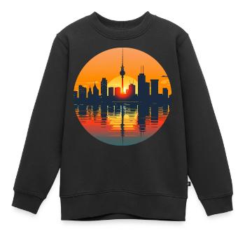 Ligne d’horizon de Darmstadt - Sweat Premium enfant bio - noir - Devant - AI Model Kid Female (0cm)