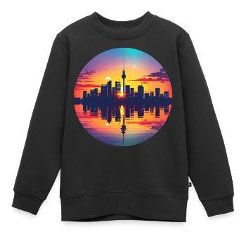Essen Skyline - Kinder Premium Organic Sweatshirt - Schwarz - Vorne - AI Model Kid Female (0cm)