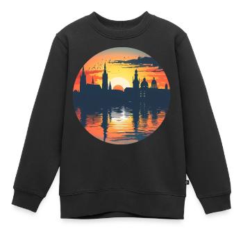Jena Skyline - Kinder Premium Organic Sweatshirt - Schwarz - Vorne - AI Model Kid Female (0cm)