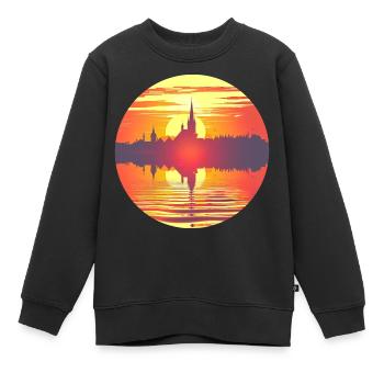 Flensburg Skyline - Kinder Premium Organic Sweatshirt - Schwarz - Vorne - AI Model Kid Female (0cm)