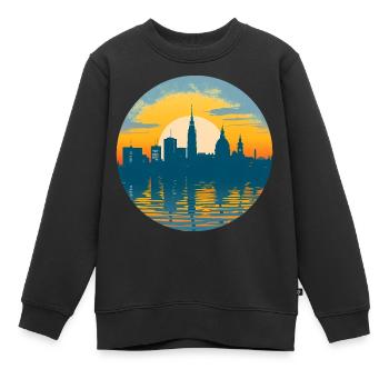 Ligne d’horizon de Potsdam - Sweat Premium enfant bio - noir - Devant - AI Model Kid Female (0cm)