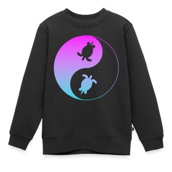 Schildkröte - Kinder Premium Organic Sweatshirt - Schwarz - Vorne - AI Model Kid Female (0cm)