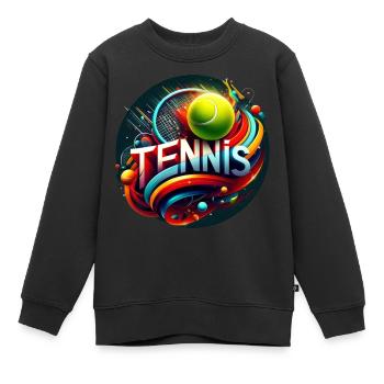Le tennis est un sport pour les femmes et les hommes - Sweat Premium enfant bio - noir - Devant - AI Model Kid Female (0cm)