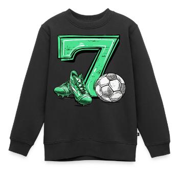 Fussball 7 Jahre - Kinder Premium Organic Sweatshirt - Schwarz - Vorne - AI Model Kid Female (0cm)