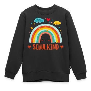 Schulkind 2025 - Regenbogen zur Einschulung - Kinder Premium Organic Sweatshirt - Schwarz - Vorne - AI Model Kid Female (0cm)