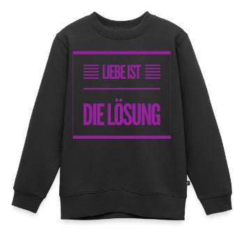J’aime l’amour - Sweat Premium enfant bio - noir - Devant - AI Model Kid Female (0cm)
