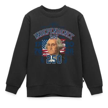 250. Unabhängigkeitstag 1776 2026 1 - Kinder Premium Organic Sweatshirt - Schwarz - Vorne - AI Model Kid Female (0cm)