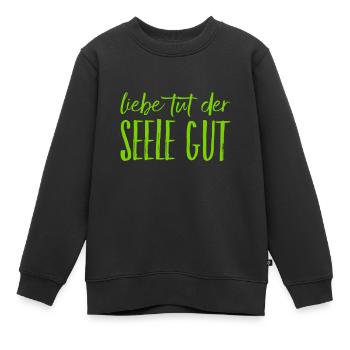 L’amour est sacré - Sweat Premium enfant bio - noir - Devant - AI Model Kid Female (0cm)