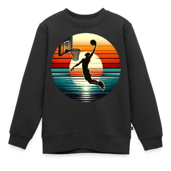 Basketball Basketballer - Kinder Premium Organic Sweatshirt - Schwarz - Vorne - AI Model Kid Female (0cm)
