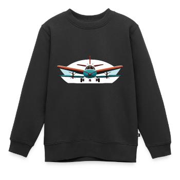 Moderner Doppeldecker - Kinder Premium Organic Sweatshirt - Schwarz - Vorne - AI Model Kid Female (0cm)